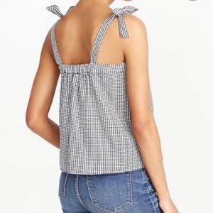 J. Crew Gingham Tie Strap Tank Top